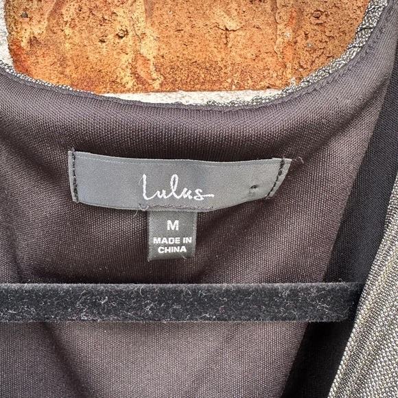 Lulu's Shimmering Silver Wrap Midi Dress - Picture 2 of 6